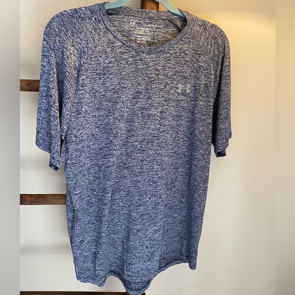 UNDER ARMOUR quick drying Blue Short Sleeve Tees Casual Crew Neck LARGE